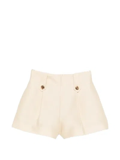 Zimmermann Button-tab Pleated Shorts In Neutral