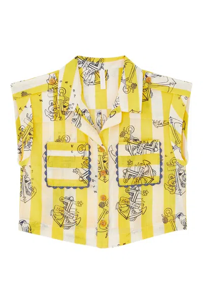 Zimmermann Kids' Camicia Con Stampa In Yellow