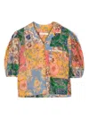 Zimmermann Junie Patchwork-print Cotton Shirt In Multicolor