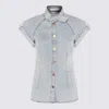 Zimmermann Stylish Top Featuring Tie Collar And Folded Cuffs In Blue