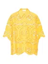 Zimmermann Pop Broderie Anglaise Linen Shorts In Yellow