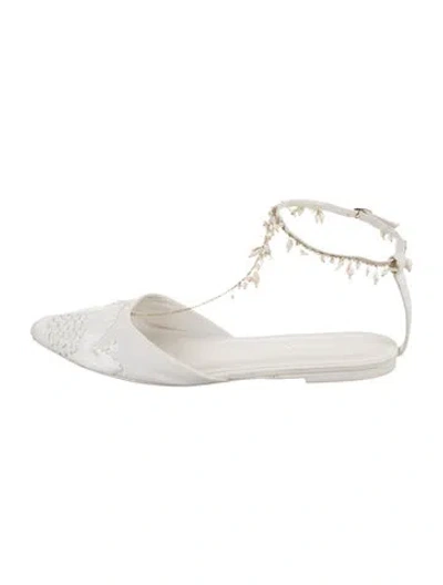 Pre-owned Zimmermann Canvas Chain-link Accents Mules In White
