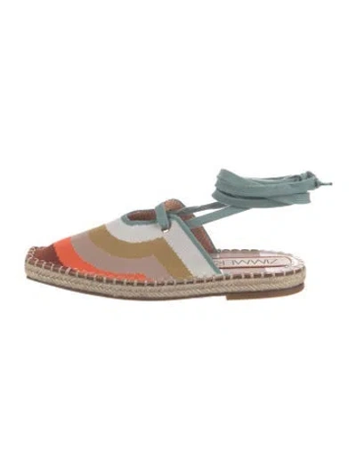 Pre-owned Zimmermann Canvas Colorblock Pattern Espadrilles In Neutral