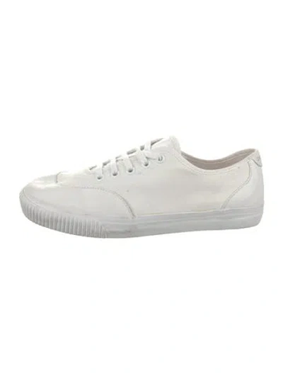 Pre-owned Zimmermann Canvas Leather Trim Embellishment Sneakers In White
