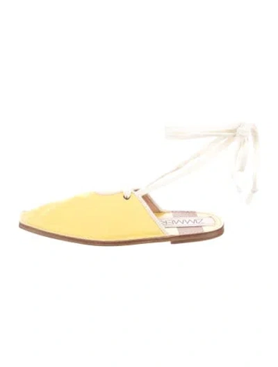 Pre-owned Zimmermann Canvas Mules In White