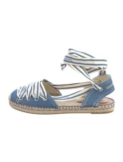 Pre-owned Zimmermann Canvas Striped Espadrilles In Blue