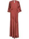 Zimmermann Women's Maxi Dress Eden With Cape Sleeves In Red