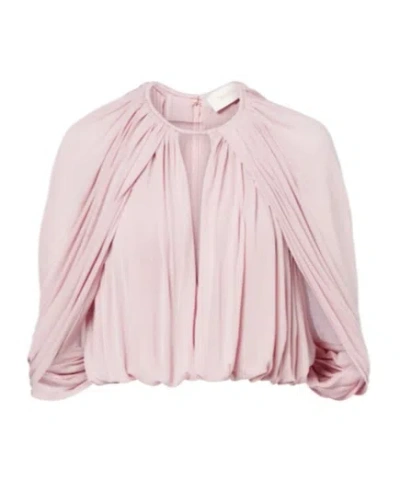Zimmermann Caped Draped Blouse In Pink