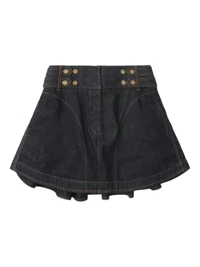 Zimmermann Cargo Denim Mini Skirt In Blue