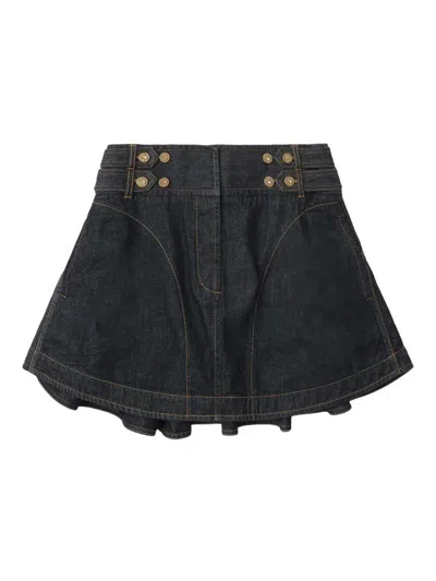 Zimmermann Cargo Denim Mini Skirt In Blue