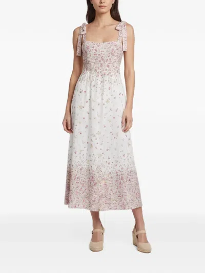 Pre-owned Zimmermann Carnaby Floral-print Midi Dress In White