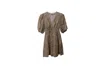 Zimmermann Carnaby Shirred Mini Dress In Animal Print Linen In Multi