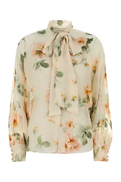Zimmermann Carousel Burnout Blouse In Brown
