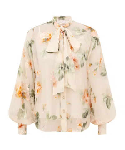 Zimmermann Carousel Burnout Blouse In Multi