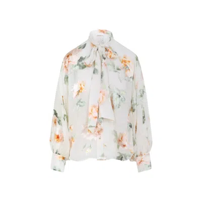 Zimmermann Carousel Burnout Blouse In Neutral