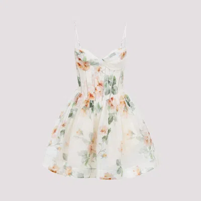 Zimmermann Carousel Corset Mini Dress In White