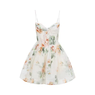 Zimmermann Carousel Corset Mini Dress In White