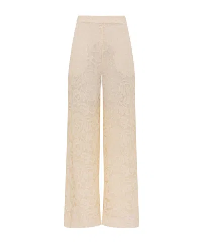 Zimmermann Carousel Lace Wide-leg Pants In Neutral