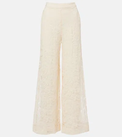 Zimmermann Carousel Lace Wide-leg Pants In Neutral