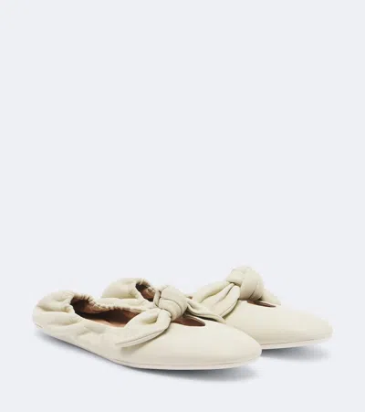 Zimmermann Carousel Leather Ballet Flats In White