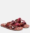 Zimmermann Carousel Printed Raffia Sliders In Multi