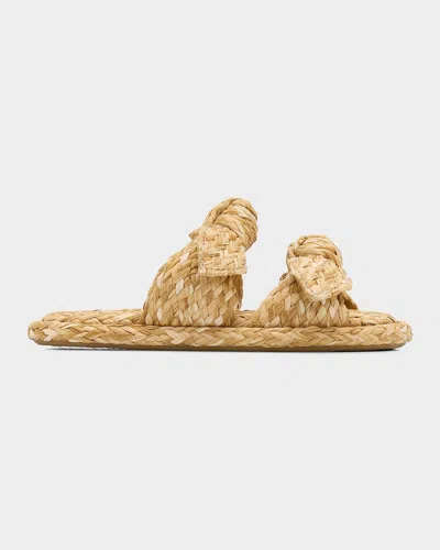 ZIMMERMANN CAROUSEL RAFFIA SLIDE SANDALS