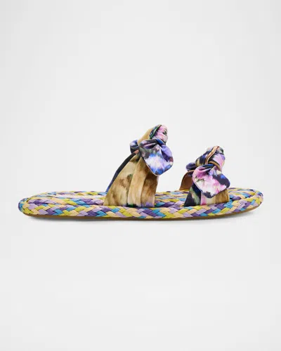 Zimmermann Carousel Raffia Slide Sandals In Multi