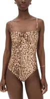 Zimmermann Cascadian Balconette One Piece Tan Leopard In Animal Print