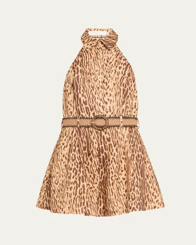Zimmermann Cascadian Belted Halterneck Playsuit