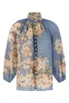 Zimmermann 'cascadian Billow' Blouse In Blue