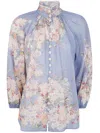 Zimmermann Cascadian Billow Blouse In Blue