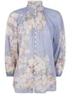 Zimmermann Cascadian Lace-trimmed Floral-print Ramie Blouse