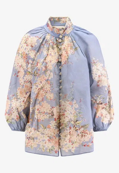 ZIMMERMANN CASCADIAN BILLOW RAMIE BLOUSE