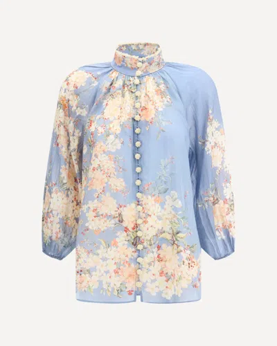 ZIMMERMANN CASCADIAN BLOUSE WITH PUFF SLEEVES