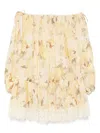 Zimmermann Cascadian Tiered Mini Dress 3214dss255 Ylwbotflo In Yellow