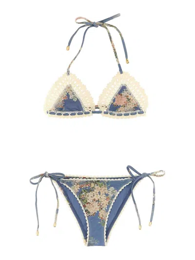 Zimmermann Cascadian Crochet Bikini In Blue