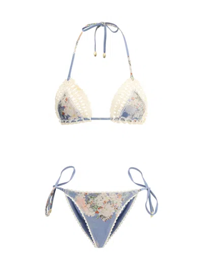 Zimmermann Cascadian Crochet Swimsuit In Multi