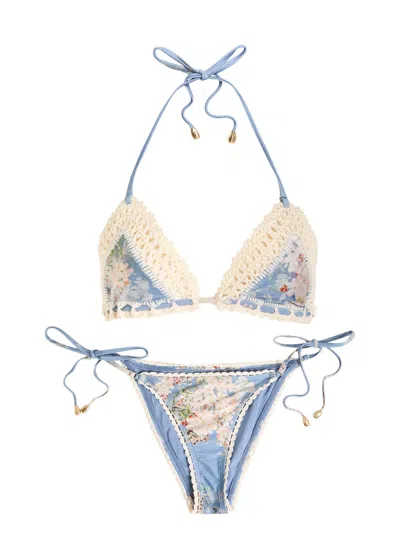 ZIMMERMANN ZIMMERMANN CASCADIAN CROCHET-TRIMMED BIKINI