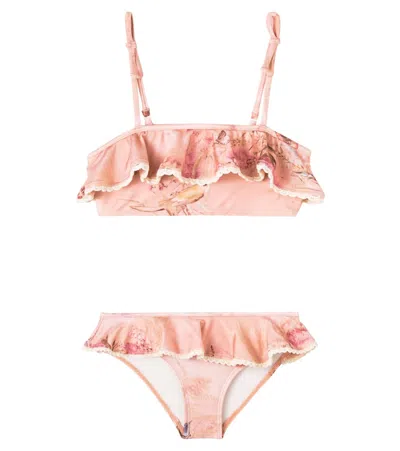 Zimmermann Kids' Cascadian Floral Bikini In Pink