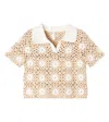 Zimmermann Cascadian Crochet Cotton Polo Shirt