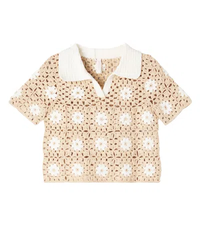 Zimmermann Kids' Cascadian Crochet Cotton Polo Shirt