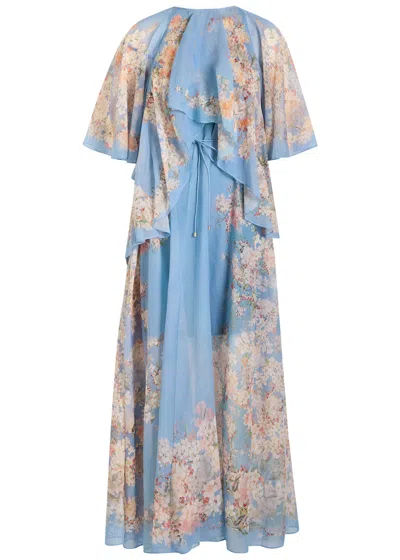 Zimmermann Cascadian Floral-print Chiffon Maxi Dress