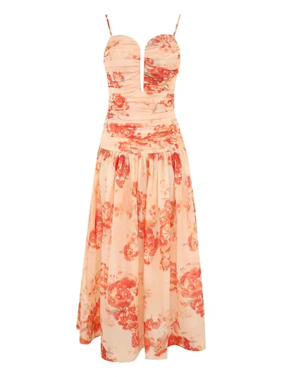 ZIMMERMANN CASCADIAN FLORAL-PRINT MIDI DRESS