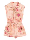 Zimmermann Cotton Crochet-trim Cascadian Playsuit In Pink