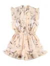 Zimmermann Cascadian Floral-printed Ruffled Playsuit In Pink