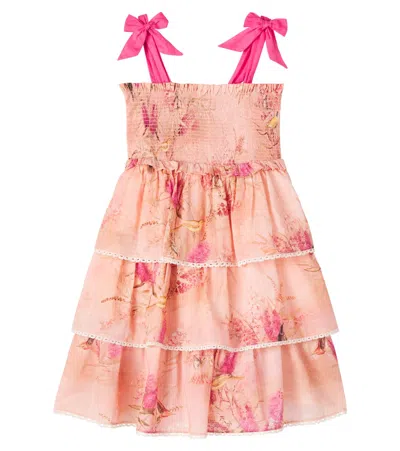ZIMMERMANN CASCADIAN FLORAL SHIRRED COTTON DRESS