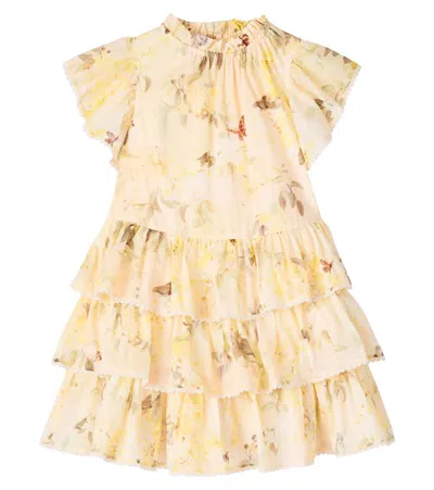 ZIMMERMANN CASCADIAN FLORAL TIERED COTTON DRESS