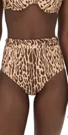 Zimmermann Womens Tan Leopard Cascadian Leopard High-waist Bikini Bottoms In Brown