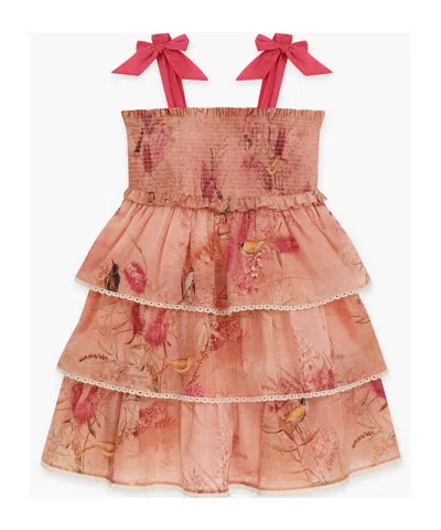 Zimmermann Cascadian Kids Tiered Dress In Pink