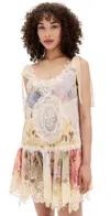 Zimmermann Natura Guipure Lace-trimmed Linen And Silk-blend Mini Dress In Multi